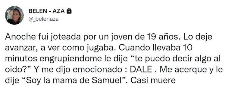 “Anoche fui joteada por un joven de 19 años. Lo deje avanzar, a ver cómo jugaba”, reveló la comediante.