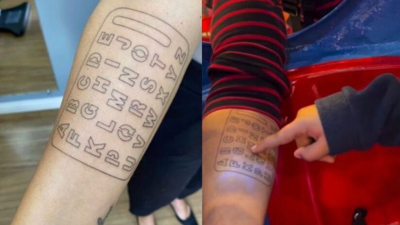 Padres se tatúan el abecedario en el antebrazo para comunicarse con su hijo con TEA