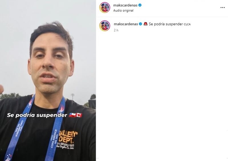 El periodista alertó de las condiciones climáticas que podrían aplazar la disputa del partido de la Roja ante Canadá.