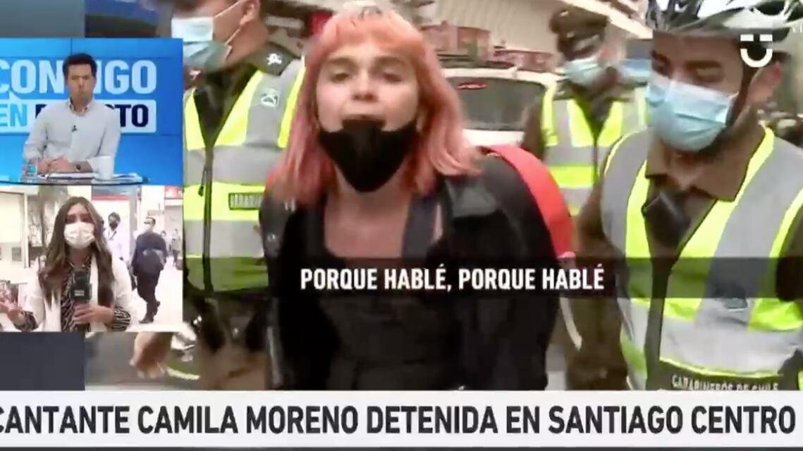 Camila Moreno cuando cayó presa.