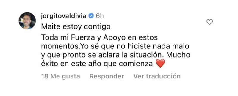 Maite estoy contigo le exhibió Jorge Valdivia a Maite Orsini