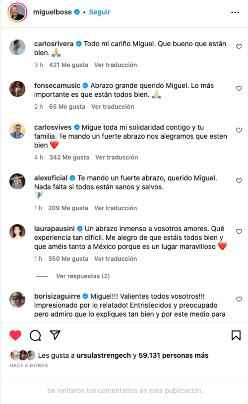 Mensajes de solidaridad por el asalto en la casa de Miguel Bosé.