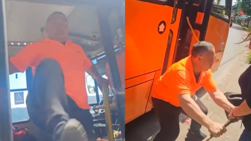 Registran violenta reacción de conductor de micro de Valdivia: intentó agredir a un grupo de estudiantes universitarios