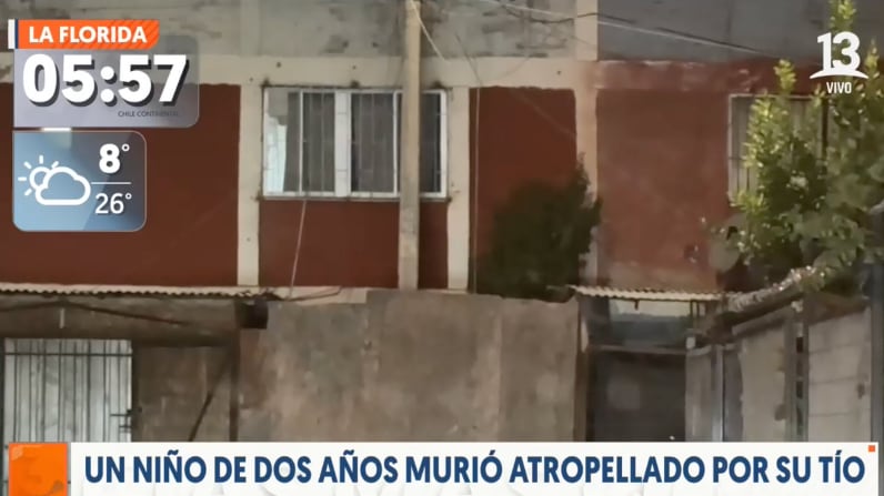 Niño de dos años murió atropellado por su tío | Captura: T13 de Canal 13