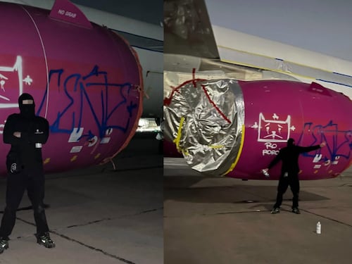 Vandalizan avión fuera de uso en el Aeropuerto de Santiago: presunto autor compartió registros en redes sociales