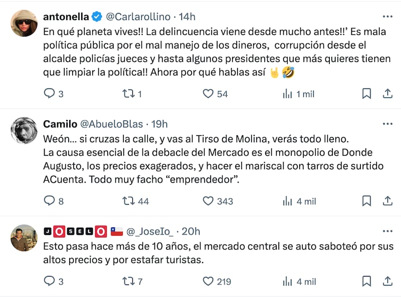 Comentarios sobre Javier Olivares | Captura: X (Twitter)