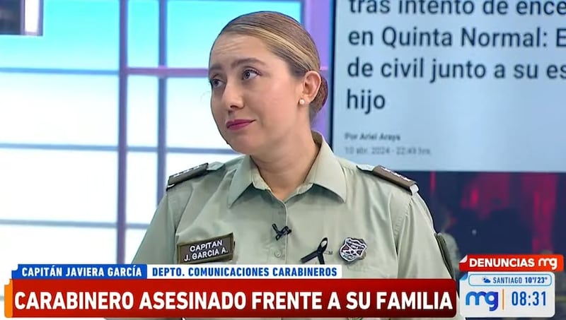 La capitán de Carabineros lamentó sentidamente el asesinato del teniente Emanuel Sánchez en Quinta Normal.