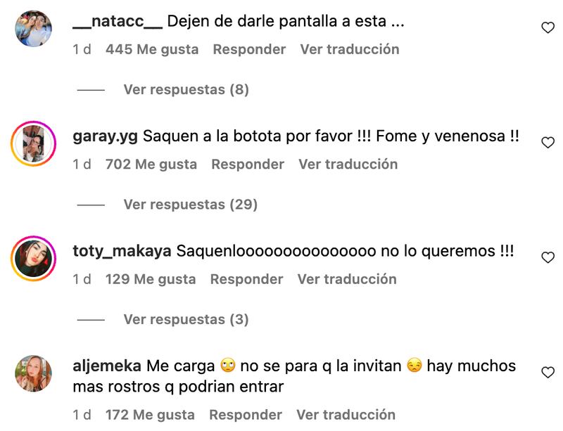 Comentarios sobre Botota Fox | Captura: Instagram