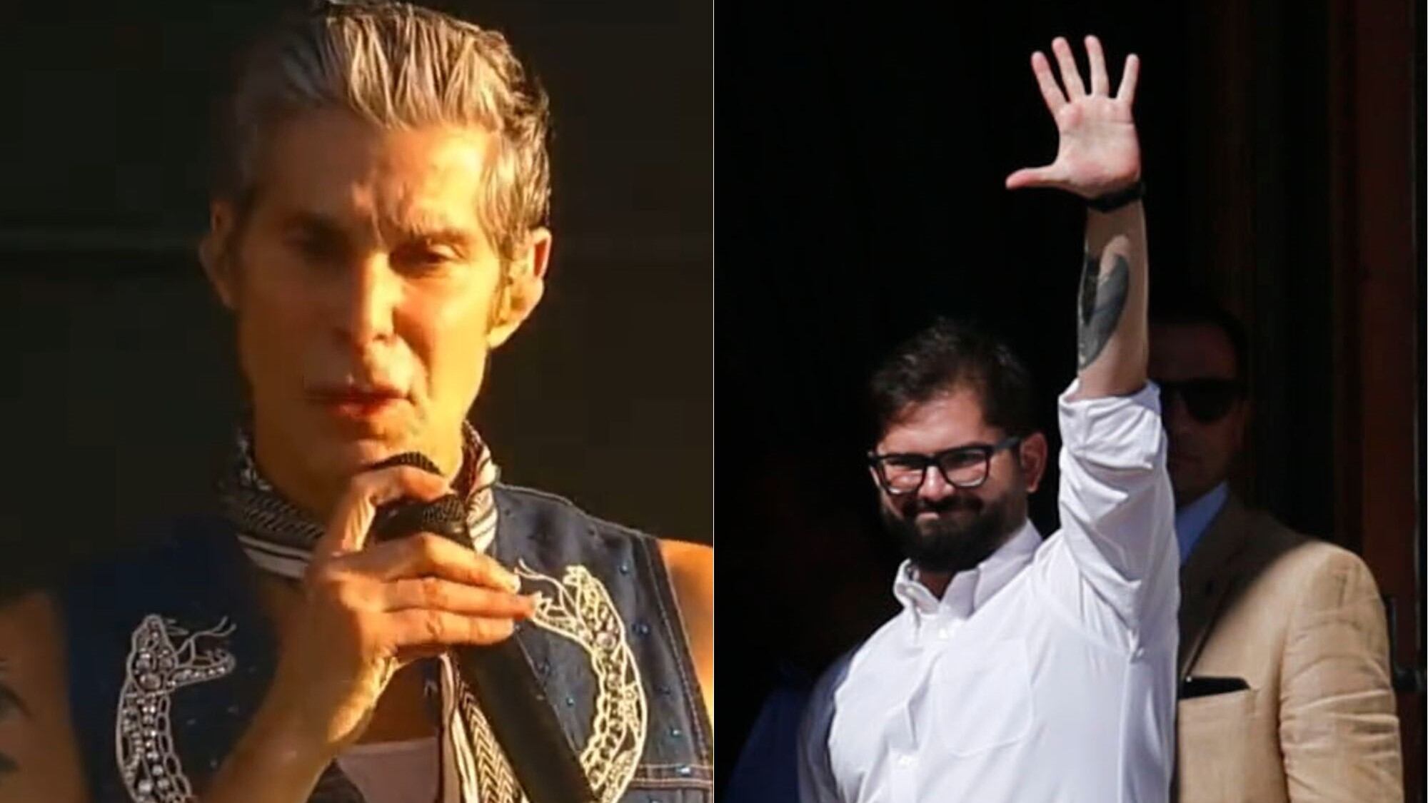 Perry Farrell y el Presidente Gabriel Boric | Aton