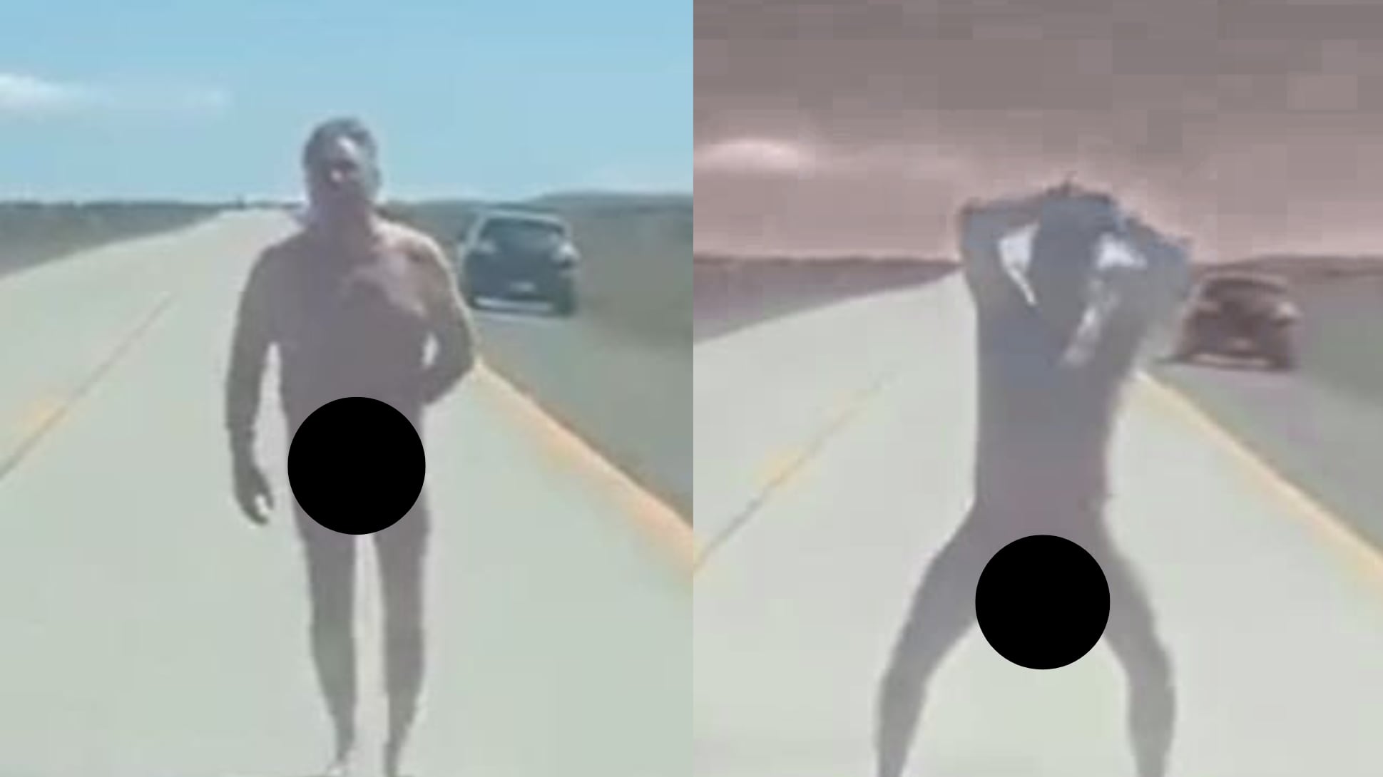 Hombre desnudo provocó caos en ruta internacional de Magallanes: se lanzó a los vehículos y arrojó piedras