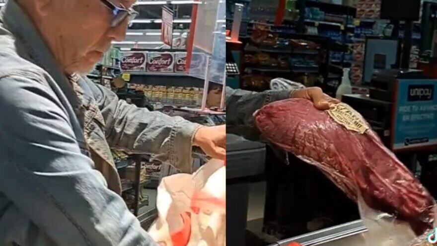 Ladrón roba carne