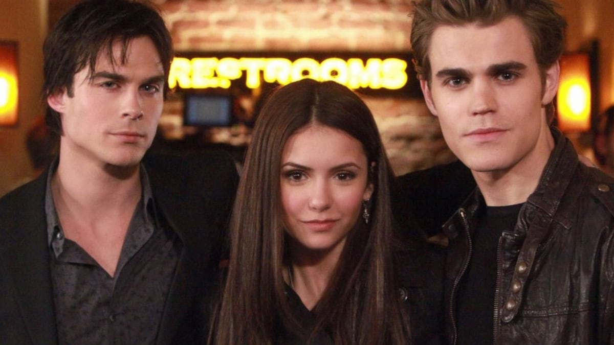 Ian Somerhalder, Nina Dobrev y Paul Wesley en la primera temporada de 'The Vampire Diaries'