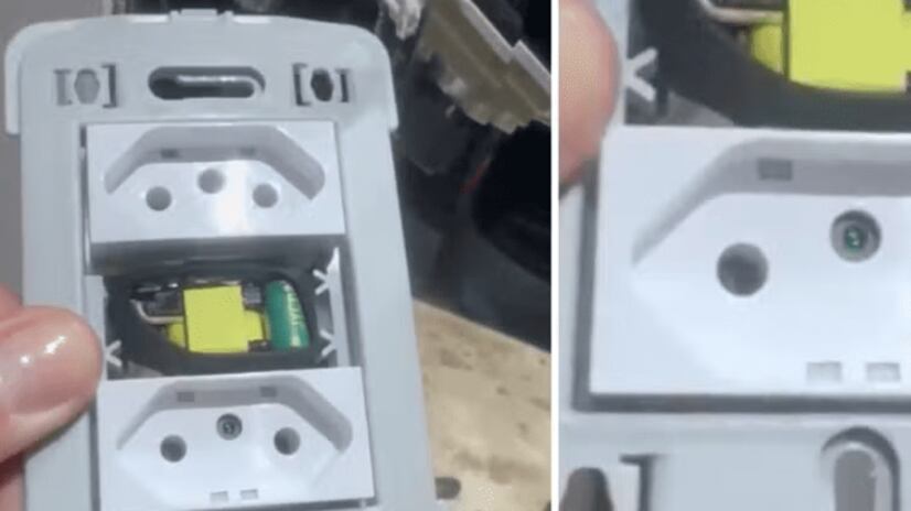 Cámara espía en enchufe