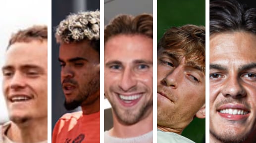 Wirtz, Díaz, Zabarnyi, Huijsen y Jashari / Fotos: clubes