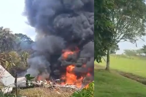 Así fue el momento exacto en el que se accidentó avión de la Fuerza Aérea Colombiana