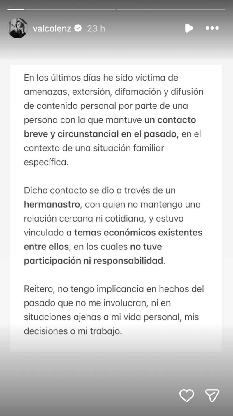 Historia de Valentina Concha | Fuente: Instagram @valcolenz