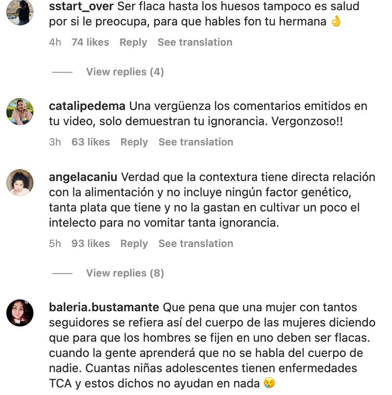 Comentarios contra Cecilia Bolocco