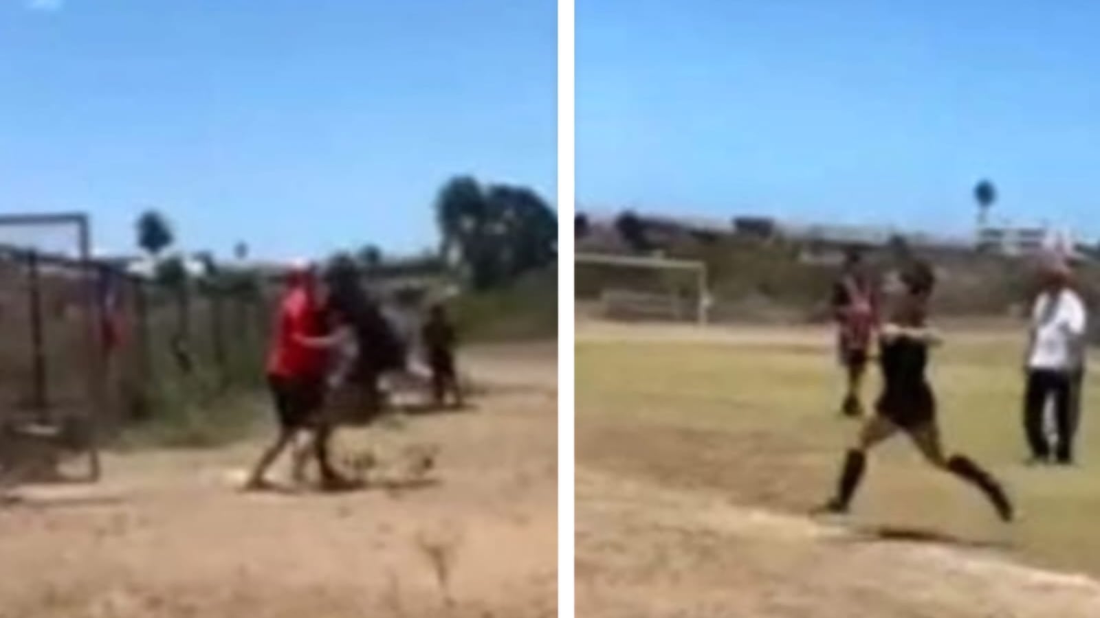 Jugadores juveniles de la Academia Deportiva Serena Sport agraden a una árbitra en el campeonato Copa Ciudad de La Serena.