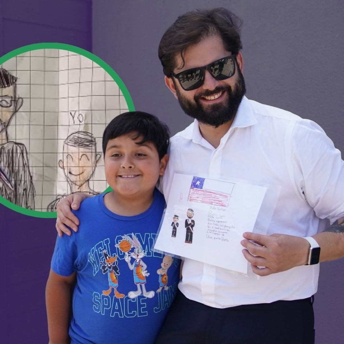 Niño conmueve al presidente con carta en Lo Espejo Niño conmueve al presidente con carta en Lo Espejo