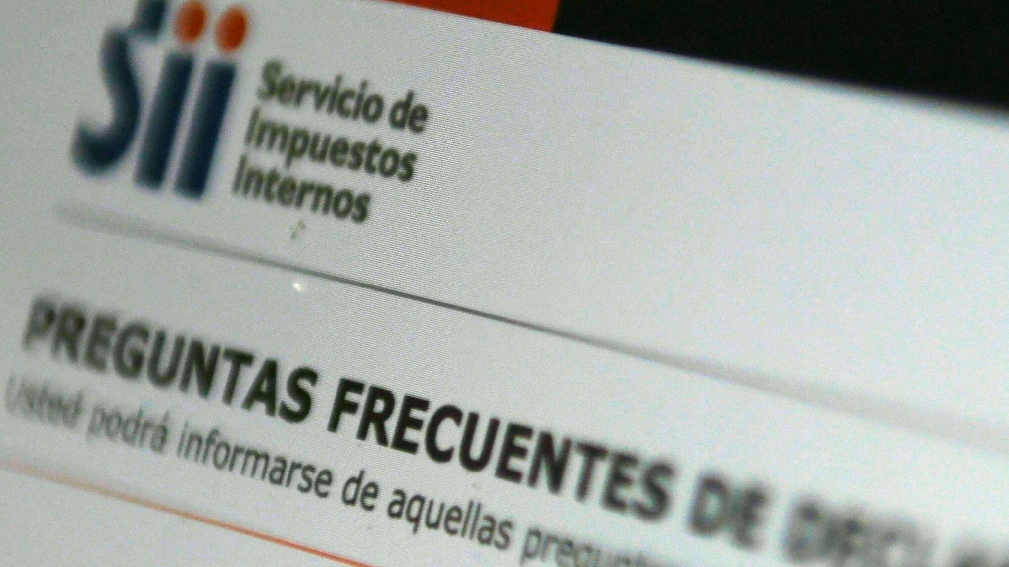 Sitio web del Servicio de Impuestos Internos de Chile (SII).