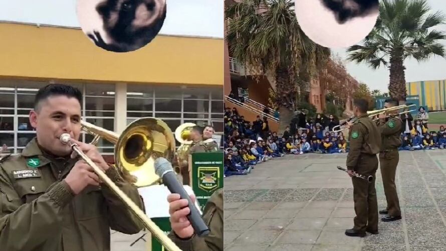 Orquesta de Carabineros toca "Pedro", captura TikTok