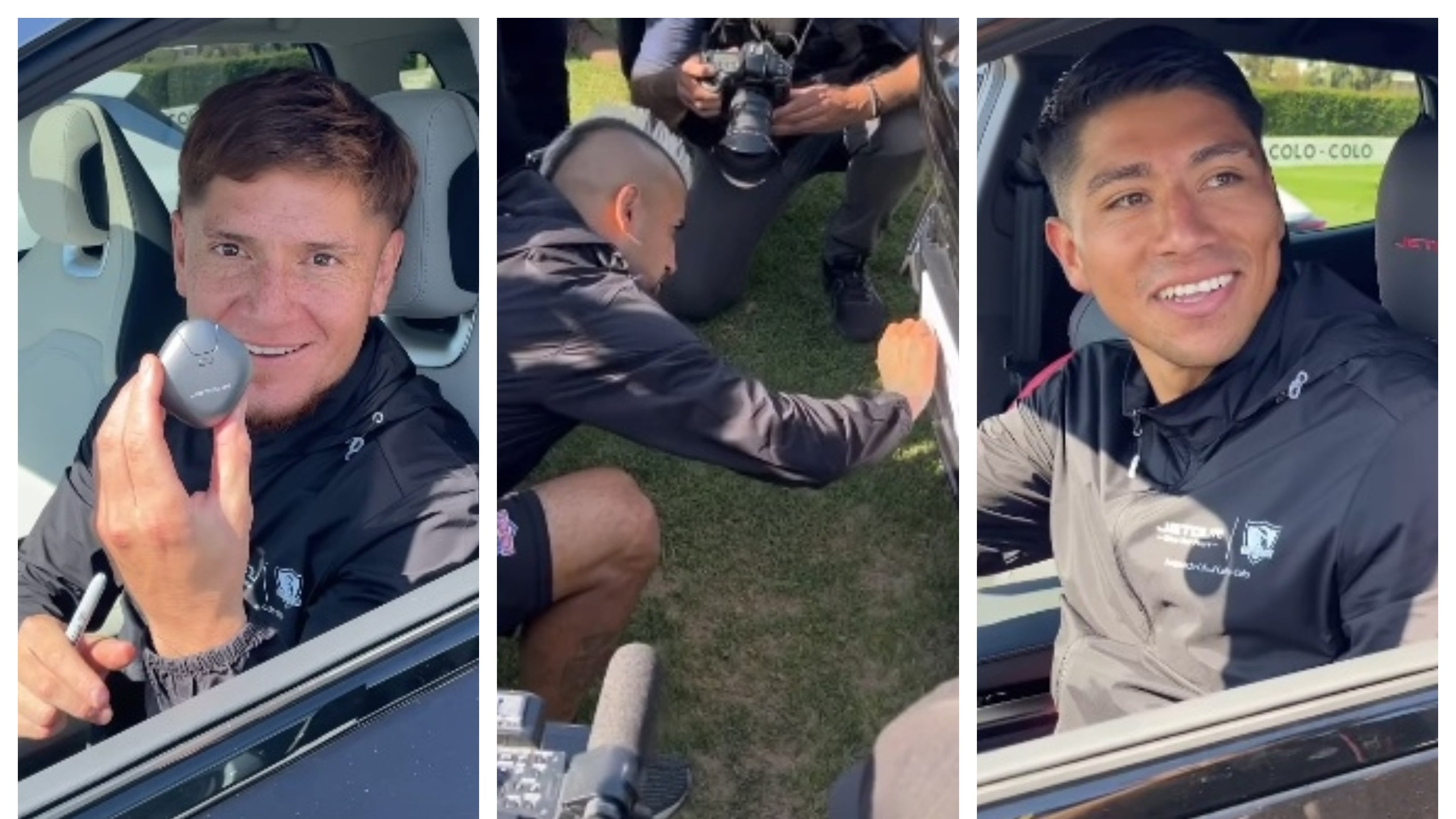 Los futbolistas de Colo Colo fueron sorprendidos este miércoles con el presente de la marca de automóviles Jetour.
