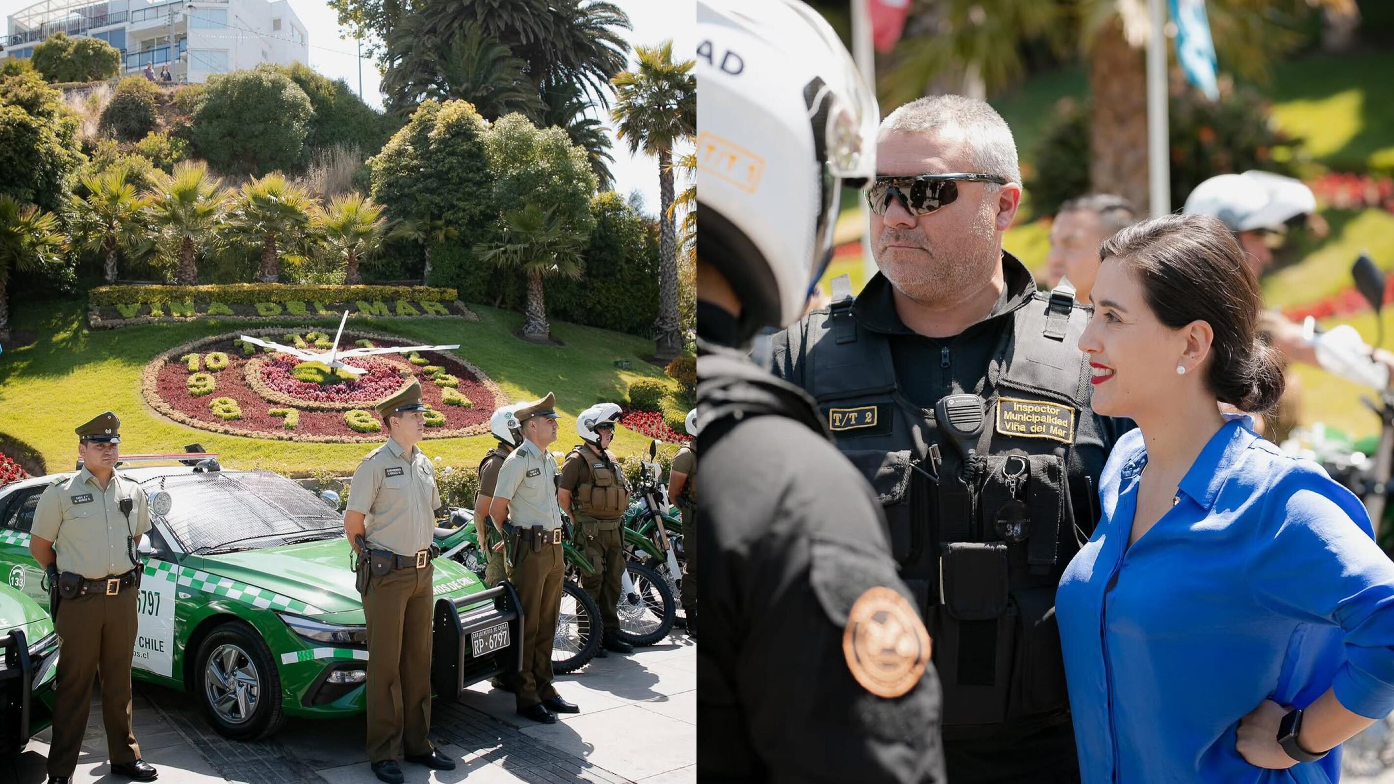 Alcaldesa Macarena Ripamonti en entrega de nuevos vehículos para Carabineros y la Delegación regional