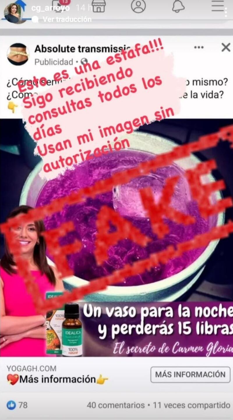 Otra de las denuncias hechas por Carmen Gloria Arroyo.