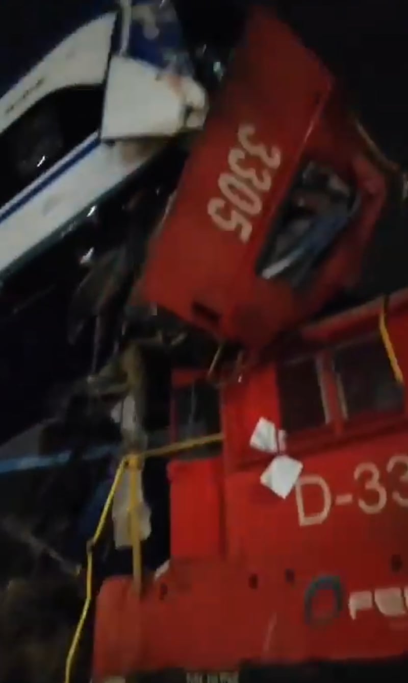 Choque trenes en San Bernardo | Fuente: X de IEC-180 CONTROL STGO