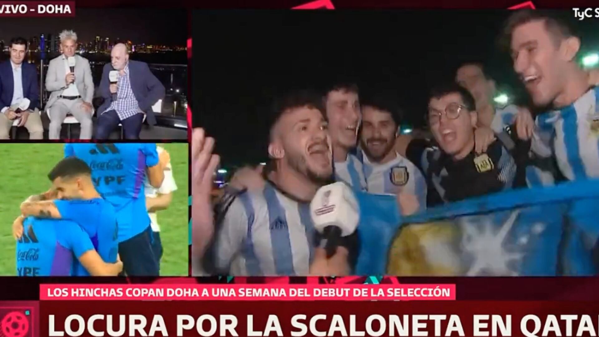 Hinchas argentinos entonando cánticos discriminatorios contra los seleccionados franceses