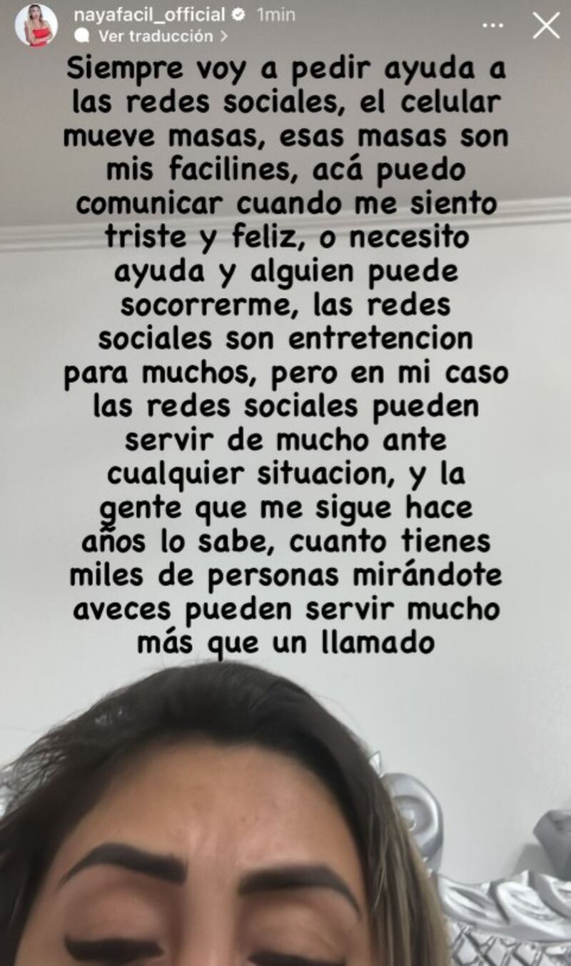 Historia de Instagram de Naya Fácil