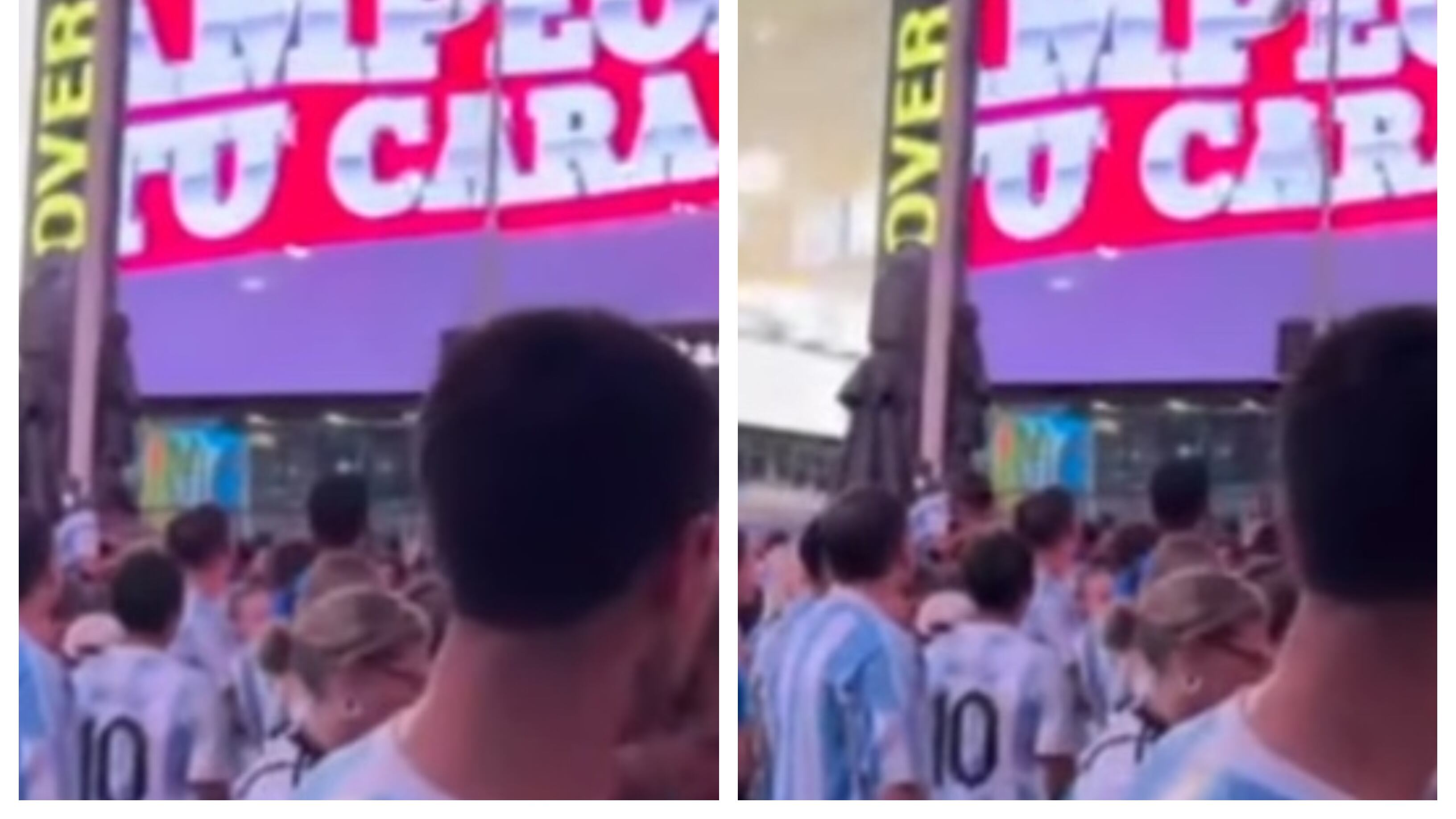 Los hinchas nacionales nuevamente trolearon un banderazo argentino en el Times Square de Nueva York, en la previa al partido de semifinales de Copa América entre los transandinos y Canadá.