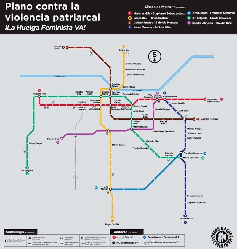 Plano intervención del Metro de Santiago