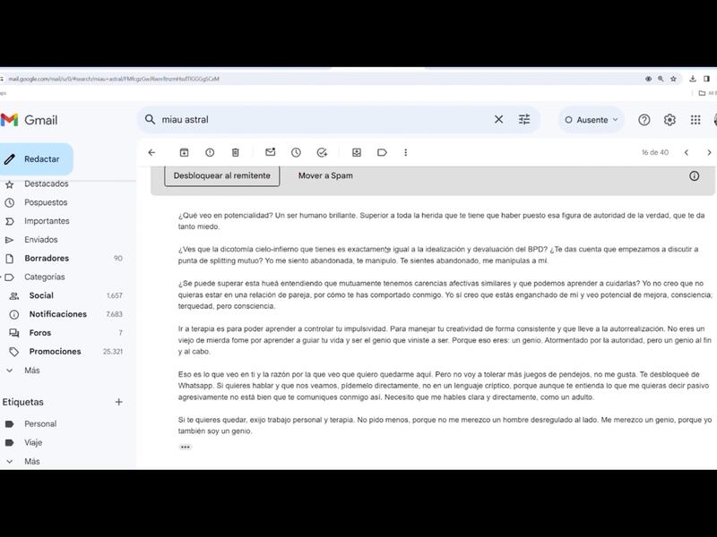 Correos de Miau Astral | Fuente: X