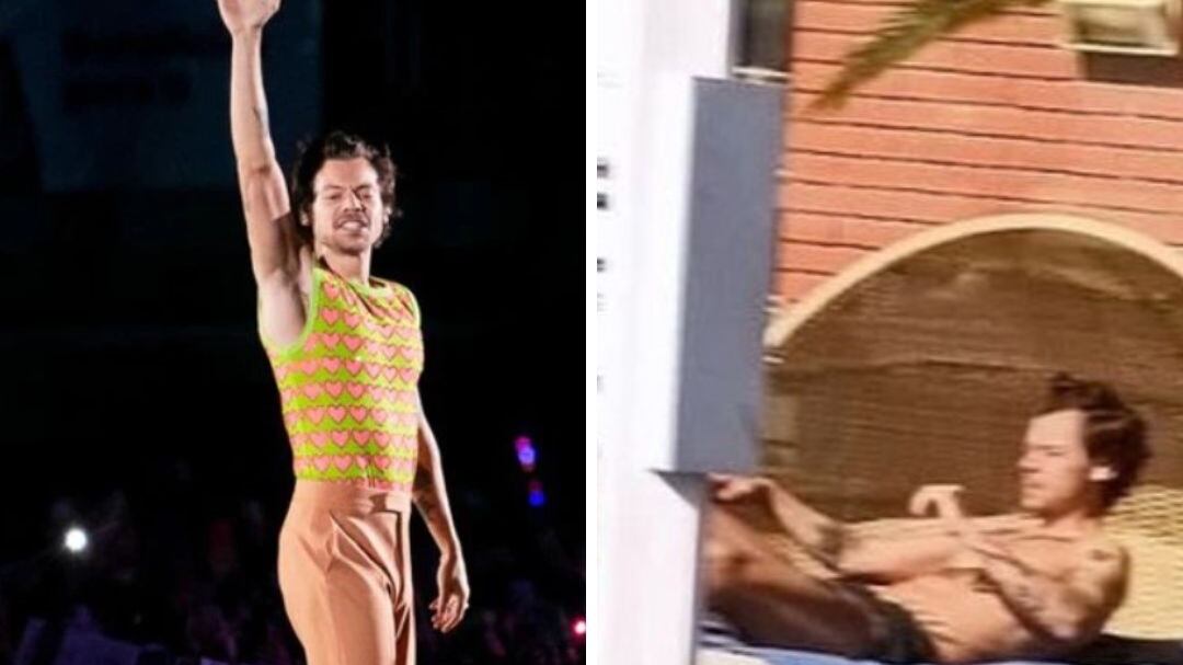 Las fotos virales de Harry Styles guatita al sol en Chile