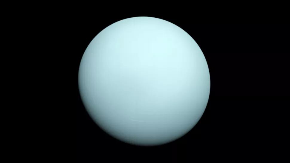 Imagen de Urano captada por la sonda Voyager 2 en 1986