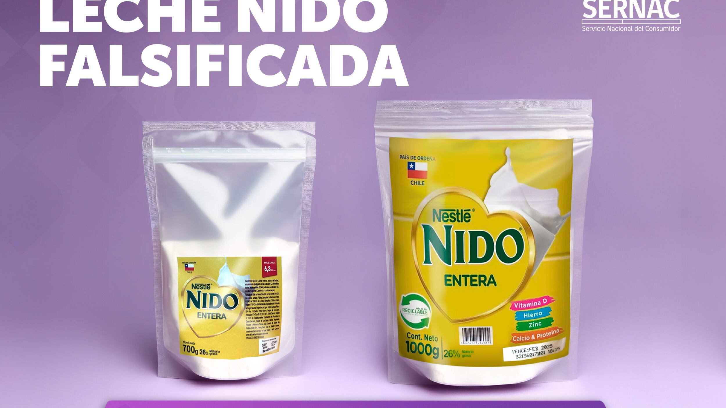 El Sernac denunció la venta de leche Nido falsificada en ferias y minimarkets del país.