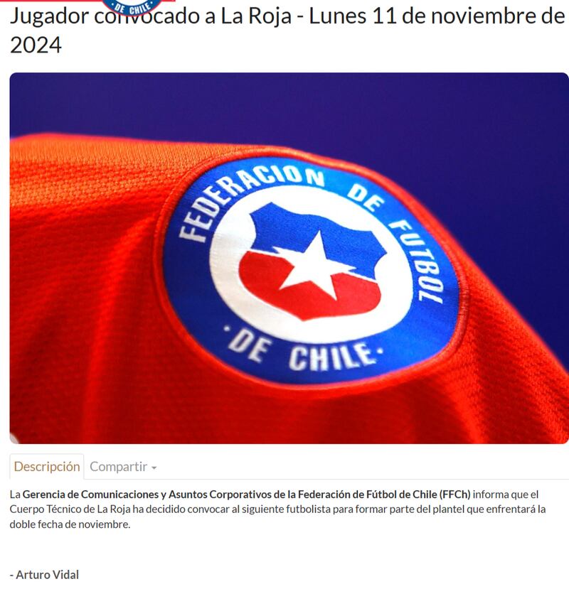 Vidal vuelve a la selección tras el llamado de Ricardo Gareca.