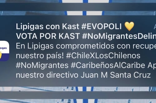 Lipigas asegura que mensajes enviados a clientes para votar por Kast es ajeno a la empresa: Jara denunció ante el Servel