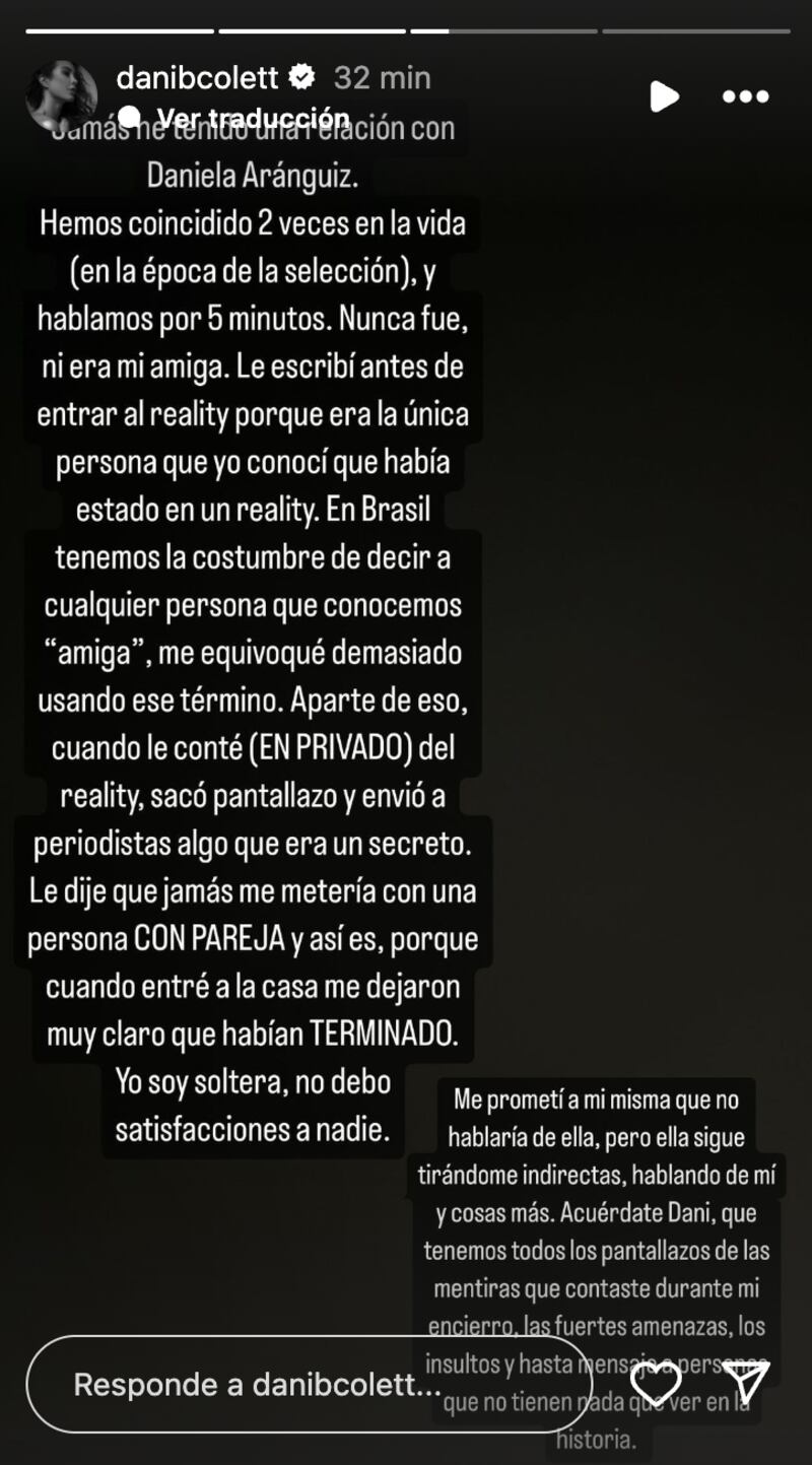 Historia de Daniela Colett | Fuente: Instagram