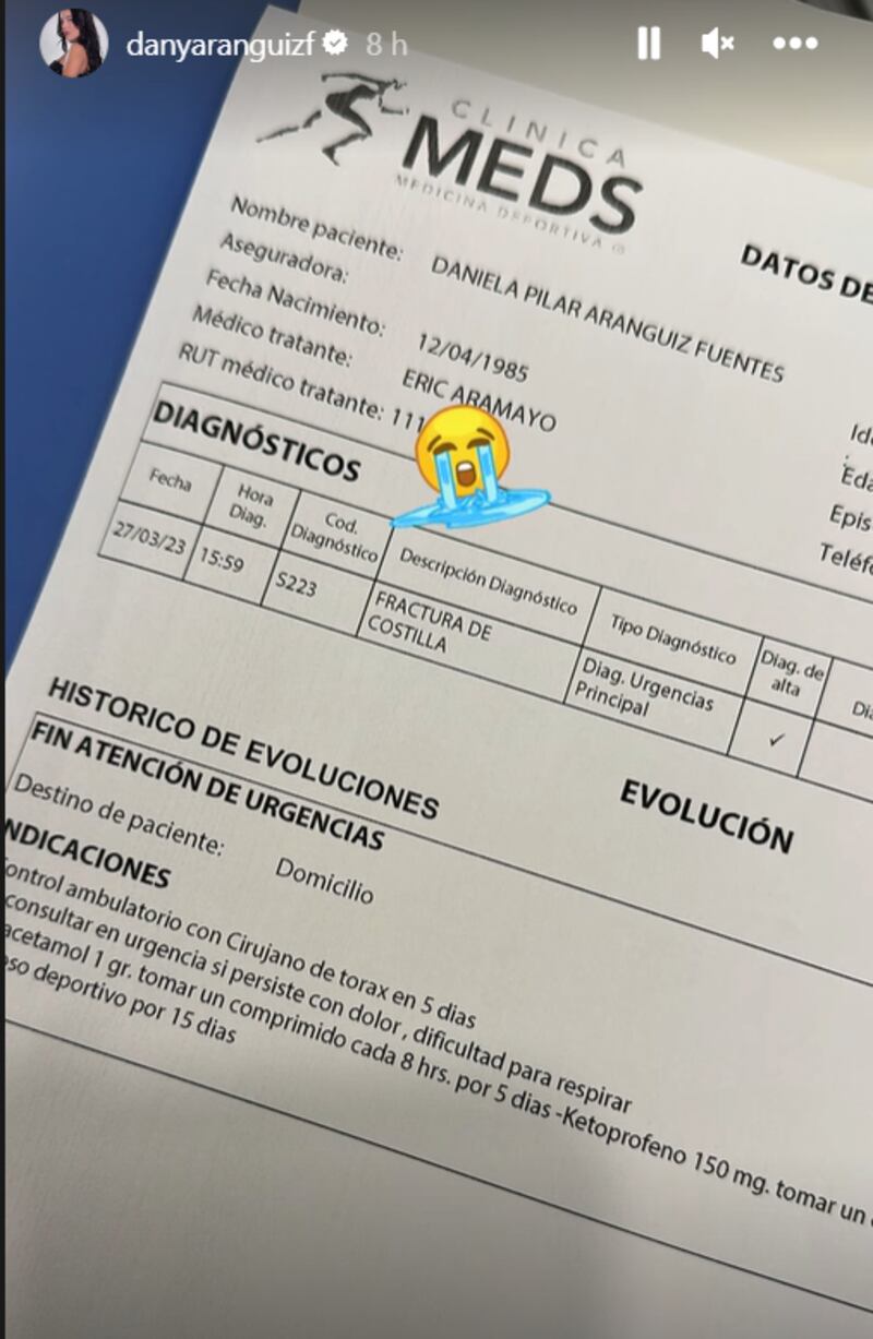 Historia de Daniela Aránguiz | Instagram