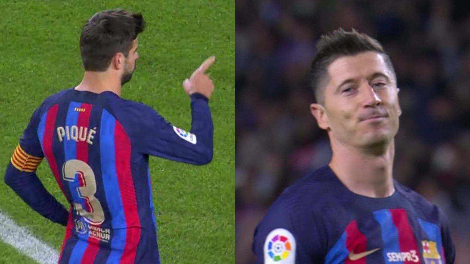 Piqué tuvo un gran gesto con Lewandowski en su despedida del Camp Nou.