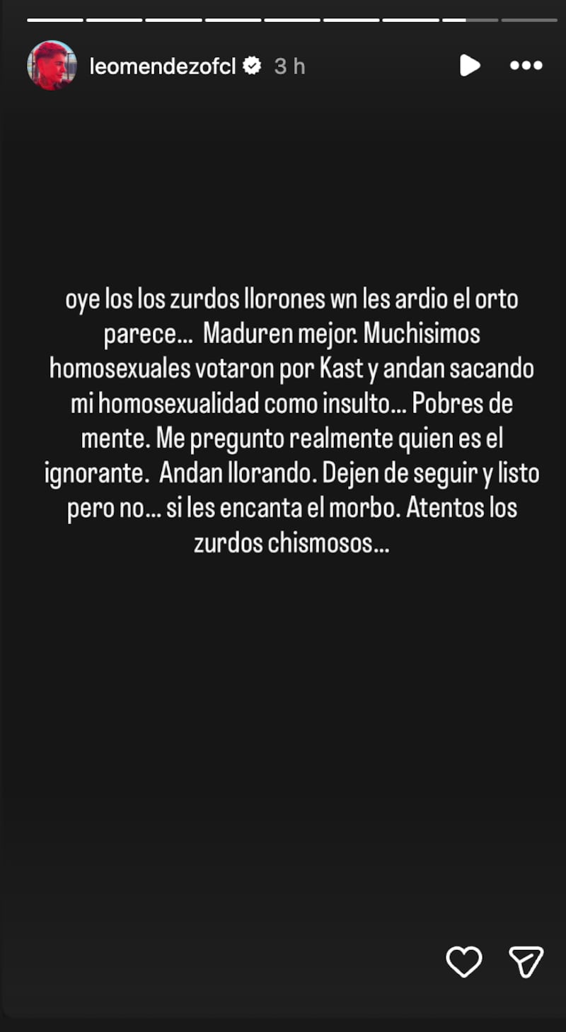 Historia de Leo Méndez Jr | Captura: Instagram @leomendezofcl