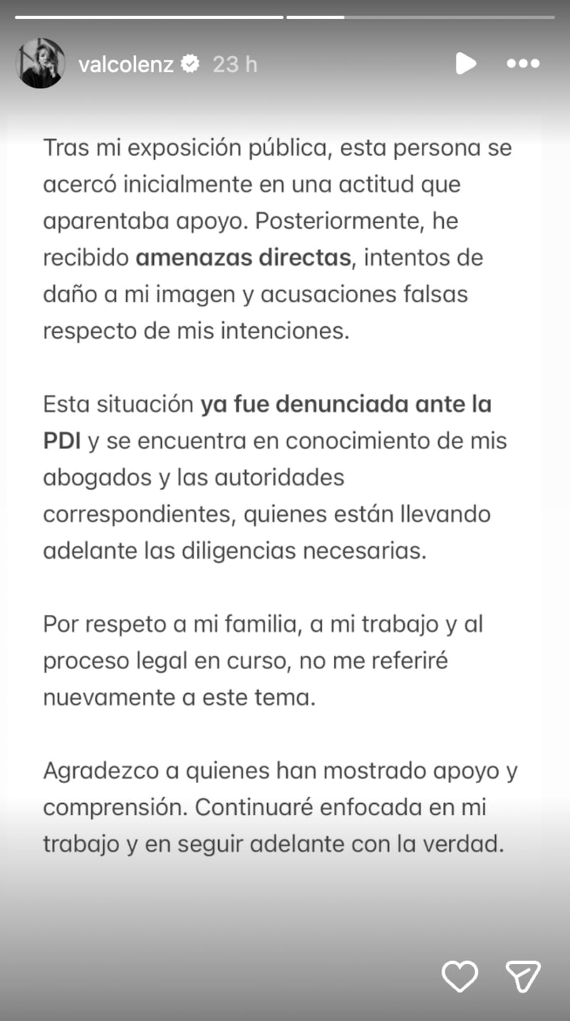 Historia de Valentina Concha | Fuente: Instagram @valcolenz