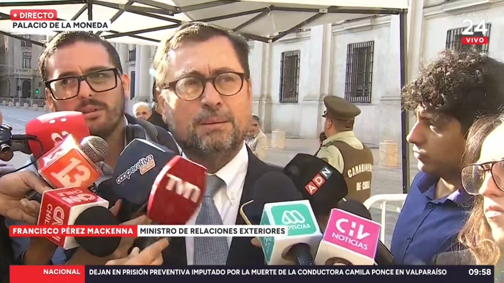 El canciller Francisco Pérez-Mackenna se refirió a la situación de Galvarino Apablaza