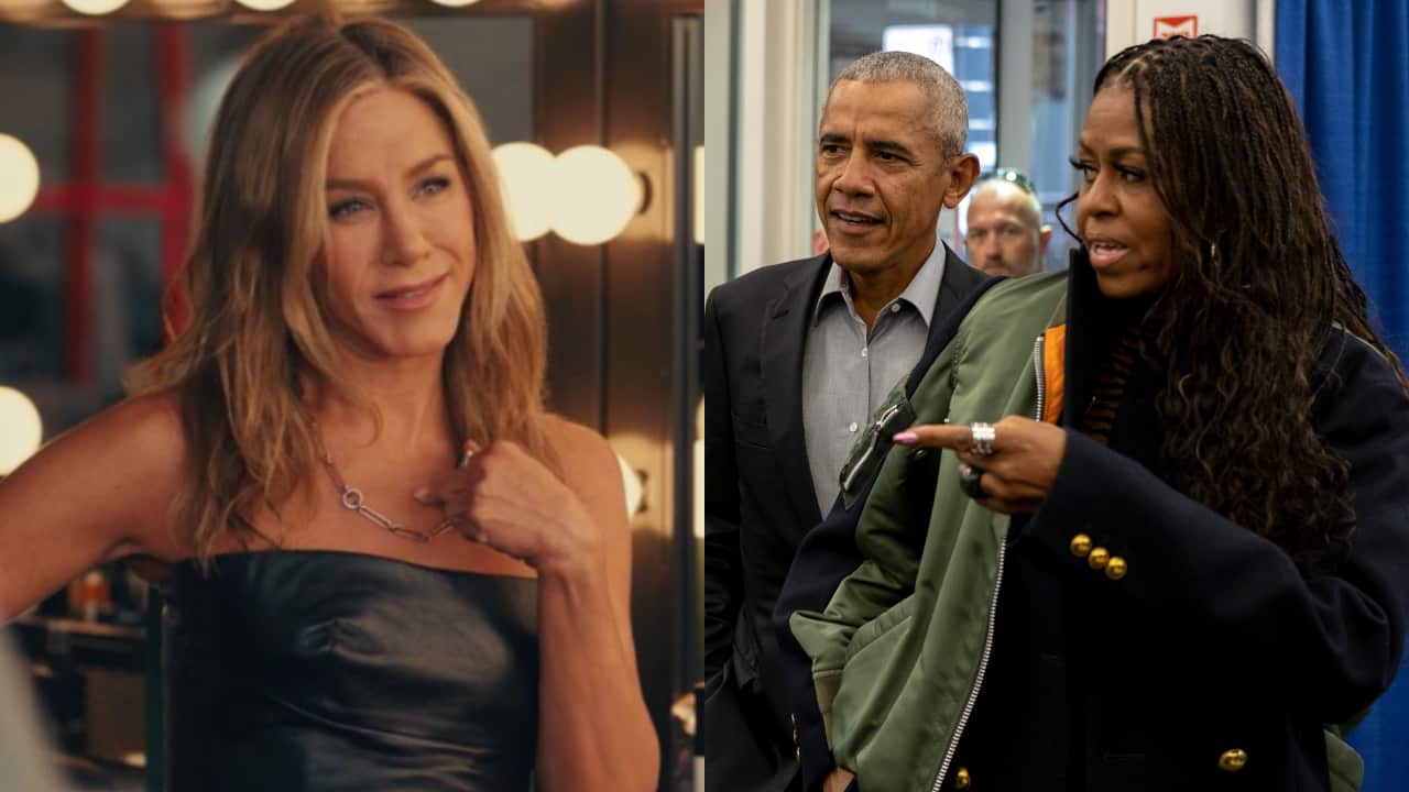 Jennifer Aniston y Barack y Michelle Obama