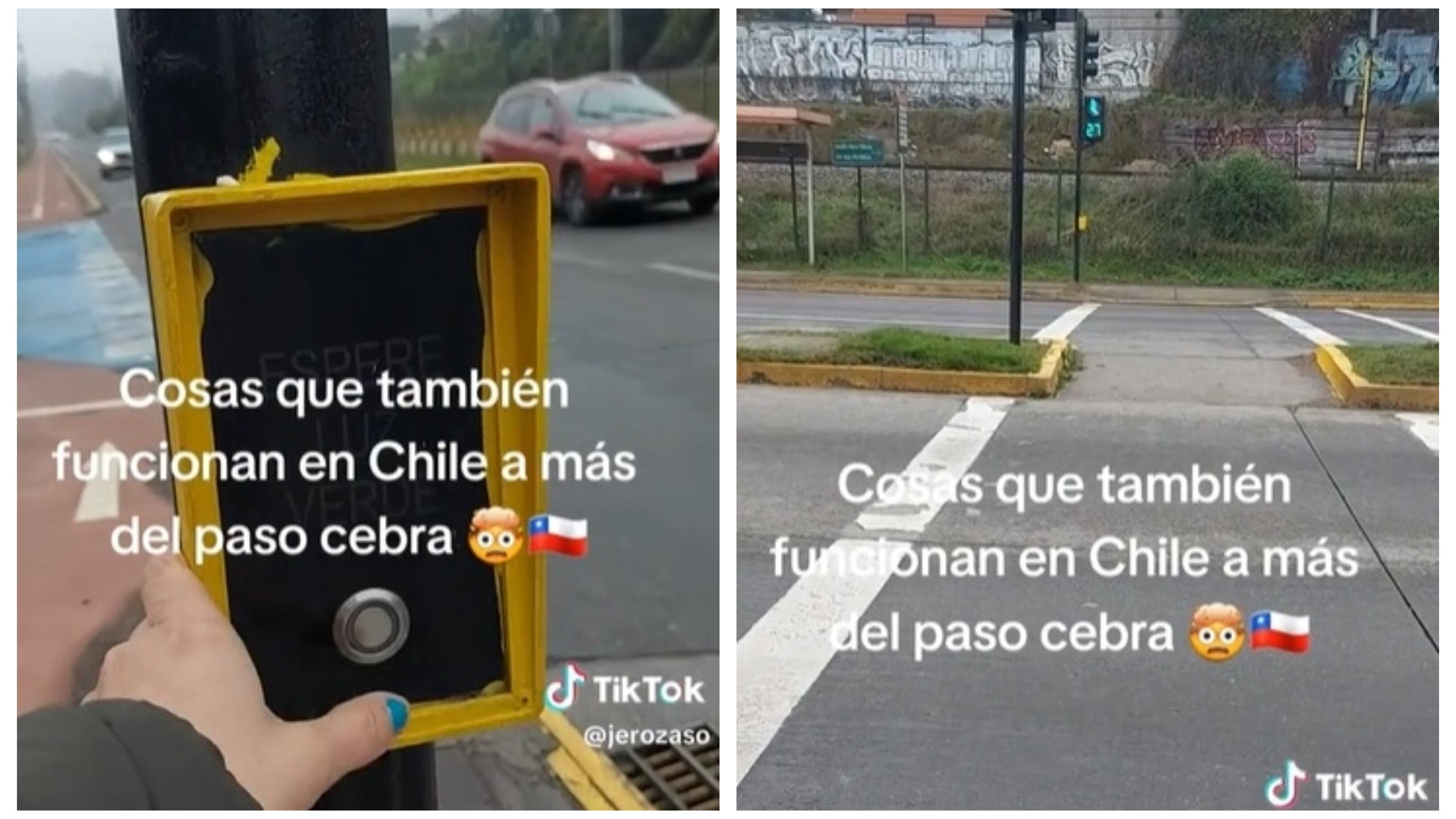 La mujer que se hizo viral con el botón de un semáforo es de nacionalidad ecuatoriana y según contó, lleva "más de 25 años en Chile".