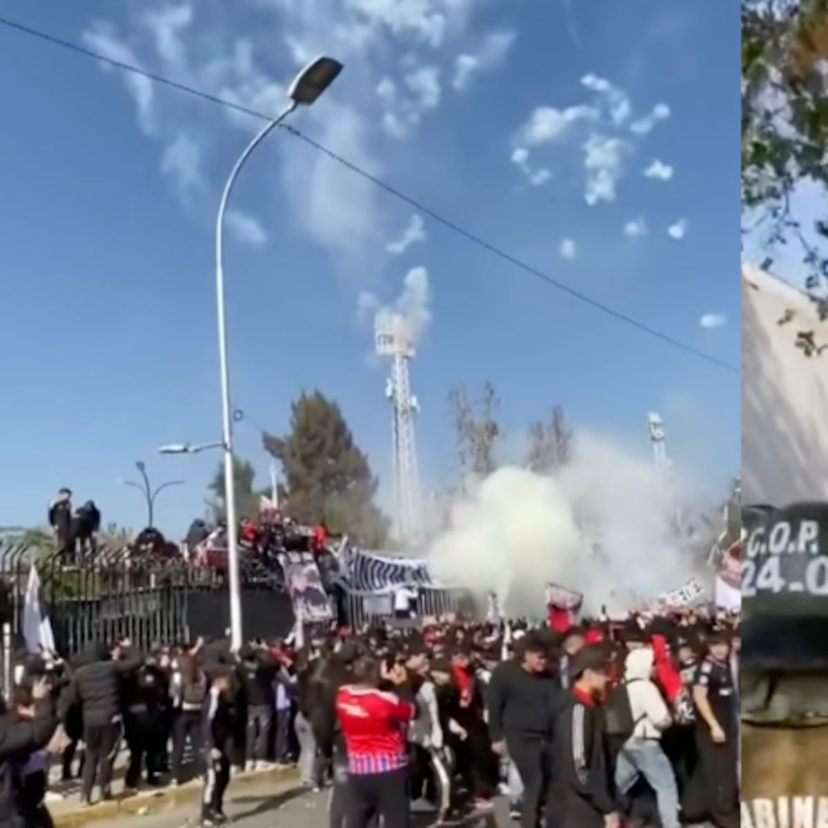 Incidentes afuera del Estadio Monumental por Arengazo de hinchas de Colo Colo Incidentes afuera del Estadio Monumental por Arengazo de hinchas de Colo Colo
