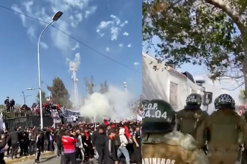 Se registraron incidentes afuera del Estadio Monumental: Arengazo de hinchas de Colo Colo terminó con la llegada de Carabineros