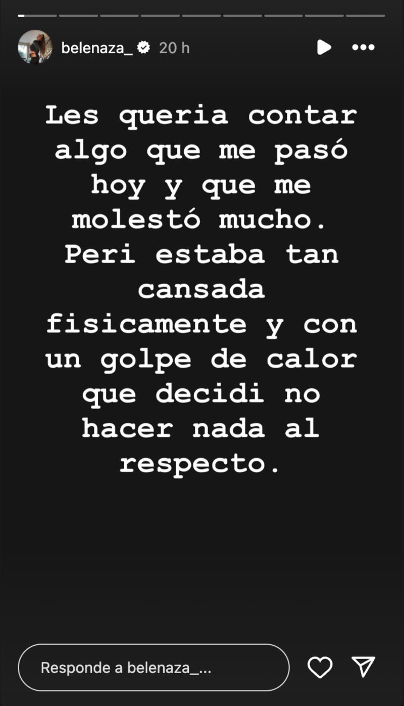 Historia de Belén Mora | Captura: Instagram @belenaza_
